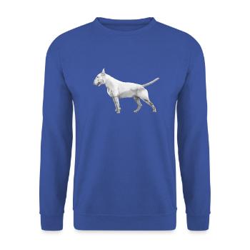 Bullterrier - Unisex Pullover - Royalblau - Vorne - Alina (178cm) & Michal (187cm)