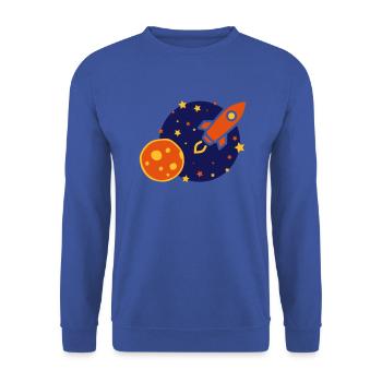 Rakete - Unisex Pullover - Royalblau - Vorne - Alina (178cm) & Michal (187cm)