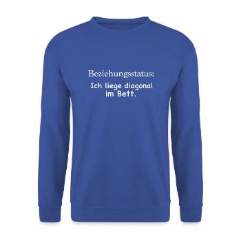 Beziehungsstatus - Unisex Pullover - Royalblau - Vorne - Alina (178cm) & Michal (187cm)