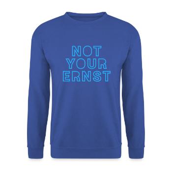 NOT YOUR ERNST - Unisex Pullover - Royalblau - Vorne - Alina (178cm) & Michal (187cm)