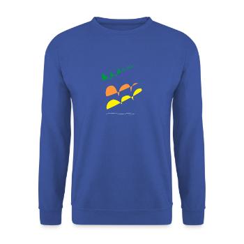 Line color - Unisex Pullover - Royalblau - Vorne - Alina (178cm) & Michal (187cm)