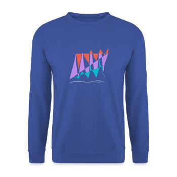 Abstract design Balancing the Races and Valleys - Unisex Sweatshirt - royal blue - Front - Alina (178cm) & Michal (187cm)