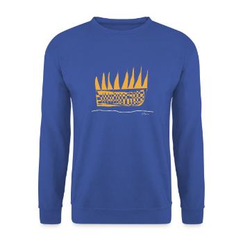 Dessin abstrait La couronne appliquée - Sweat-shirt Unisexe - bleu royal - Devant - Alina (178cm) & Michal (187cm)