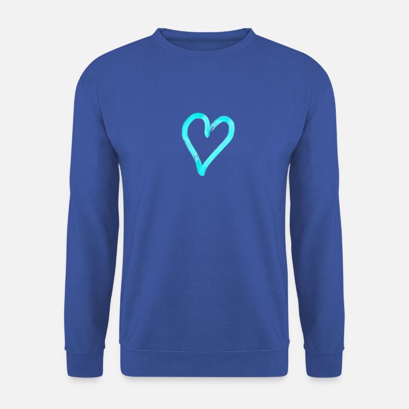 Herzdesign türkis - Unisex Pullover - Royalblau