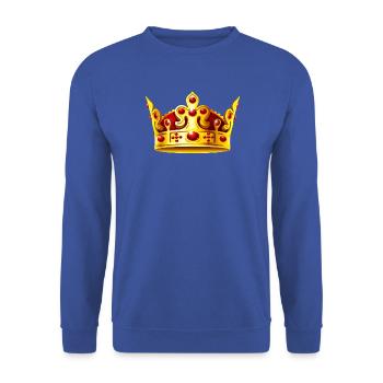 King - Unisex Pullover - Royalblau - Vorne - Alina (178cm) & Michal (187cm)