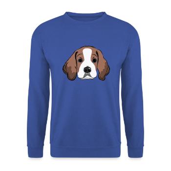 Beagle Welpe, Hundeliebhaber, Geschenkidee - Unisex Pullover - Royalblau - Vorne - Alina (178cm) & Michal (187cm)