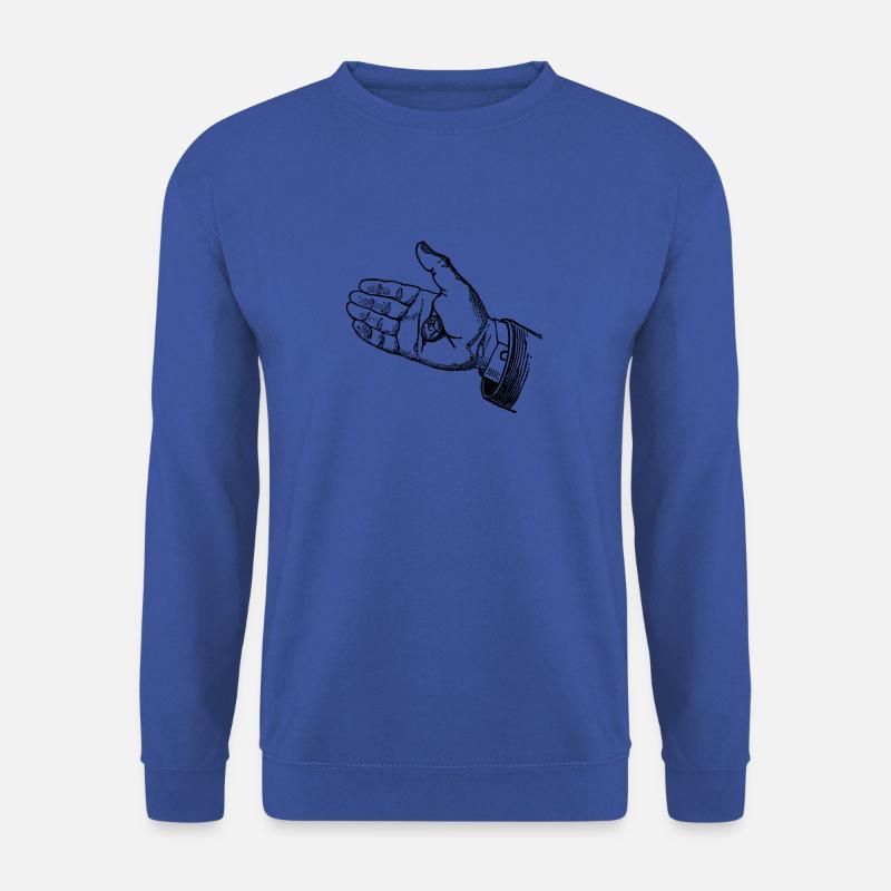 Hand mit Münze - Unisex Pullover - Royalblau