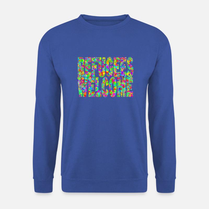 refugees welcome und viele bunte schmetterlinge - Unisex Pullover - Royalblau