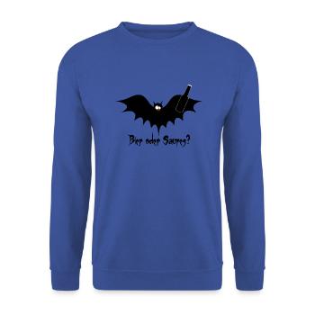 Fledermaus Bier - Unisex Pullover - Royalblau - Vorne - Alina (178cm) & Michal (187cm)
