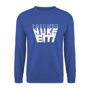 Nuke Em 3D text - Unisex Sweatshirt - royal blue - Front - Alina (178cm) & Michal (187cm)