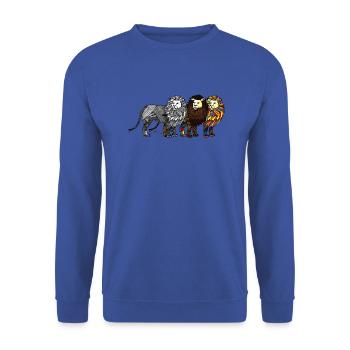 Le pouvoir des trois lions - Les gardiens d'Orbis - Sweat-shirt Unisexe - bleu royal - Devant - Alina (178cm) & Michal (187cm)
