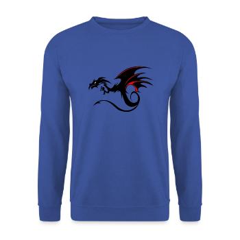 dragon tribal tattoo shape 20049 x - Unisex Sweatshirt - royal blue - Front - Alina (178cm) & Michal (187cm)