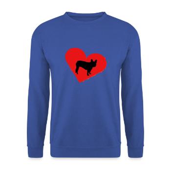Frenchie, Bully, Bouledogue français, Cadeau - Sweat-shirt Unisexe - bleu royal - Devant - Alina (178cm) & Michal (187cm)