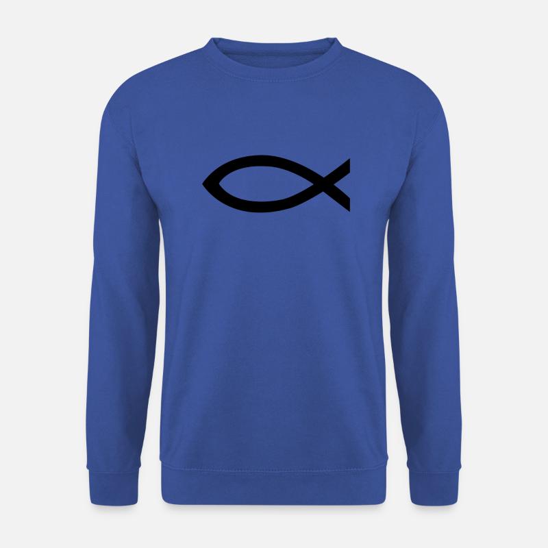 Jesus Fisch - Unisex Pullover - Royalblau