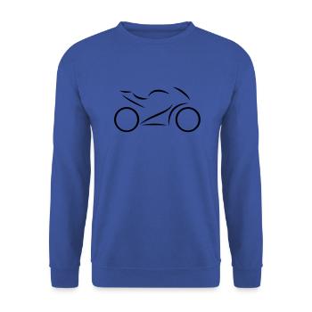 Motorrad - Superbike - Unisex Pullover - Royalblau - Vorne - Alina (178cm) & Michal (187cm)