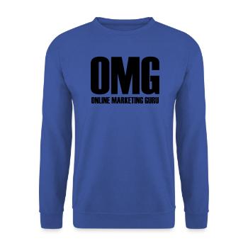 OMG Online Marketing Guru Gift Idea - Unisex Sweatshirt - royal blue - Front - Alina (178cm) & Michal (187cm)