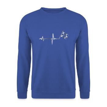 Cadeau d'automobile de drapeau de sport de battement de coeur - Sweat-shirt Unisexe - bleu royal - Devant - Alina (178cm) & Michal (187cm)