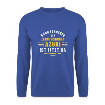 Zahntechniker Azubi Ausbildung Lehre Zahntechnik - Unisex Pullover - Royalblau - Vorne - Alina (178cm) & Michal (187cm)
