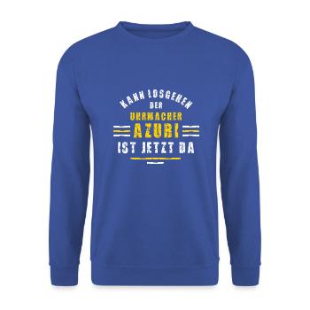 Uhrmacher Azubi Ausbildung Lehre Uhrmacherlehre - Unisex Pullover - Royalblau - Vorne - Alina (178cm) & Michal (187cm)
