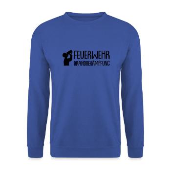Feuerwehr Brandbekämpfung - Unisex Pullover - Royalblau - Vorne - Alina (178cm) & Michal (187cm)