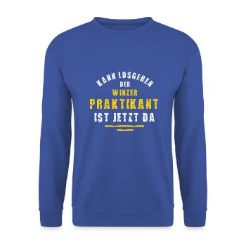 Winzer Praktikant Winzerei Praktikum Weingut - Unisex Pullover - Royalblau - Vorne - Alina (178cm) & Michal (187cm)