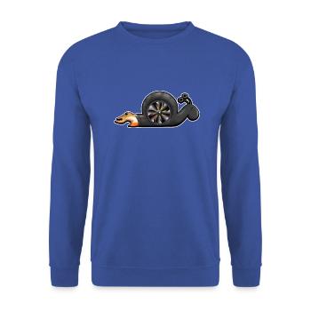 Escargot avec moteur turbo et feu - Sweat-shirt Unisexe - bleu royal - Devant - Alina (178cm) & Michal (187cm)