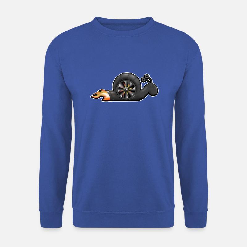 Schnecke mit Turbo Motor und Feuer - Unisex Pullover - Royalblau