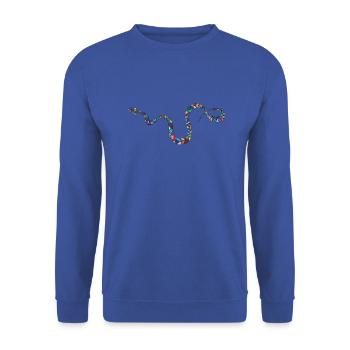 Bunte Schlange - bunte Schlange - Unisex Pullover - Royalblau - Vorne - Alina (178cm) & Michal (187cm)