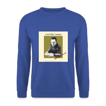 Be cool like Albert Camus! - Unisex Sweatshirt - royal blue - Front - Alina (178cm) & Michal (187cm)