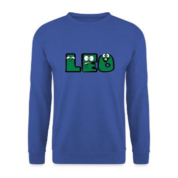 leo first name males child baby offspring pregnant - Unisex Sweatshirt - royal blue - Front - Alina (178cm) & Michal (187cm)