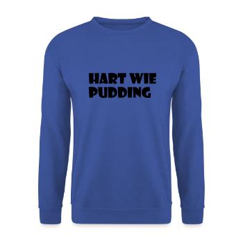 Hart wie Pudding - Unisex Pullover - Royalblau - Vorne - Alina (178cm) & Michal (187cm)