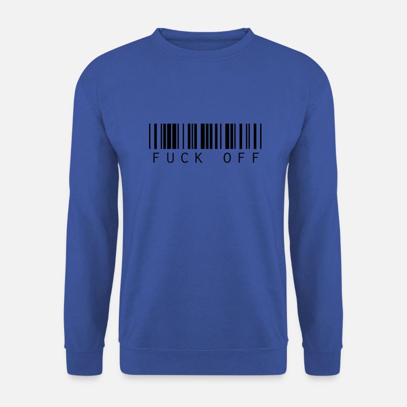 Barcode Strichcode Fuck Off Spruch - Unisex Pullover - Royalblau