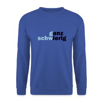 Ganz Schwierig - Unisex Pullover - Royalblau - Vorne - Alina (178cm) & Michal (187cm)