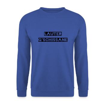 Lauter G'schissane - Unisex Pullover - Royalblau - Vorne - Alina (178cm) & Michal (187cm)