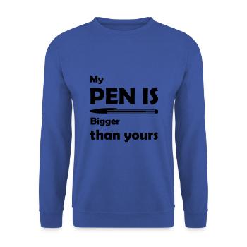 My Pen is big ! - Sweat-shirt Unisexe - bleu royal - Devant - Alina (178cm) & Michal (187cm)