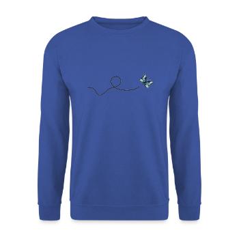 Schmetterling - Unisex Pullover - Royalblau - Vorne - Alina (178cm) & Michal (187cm)