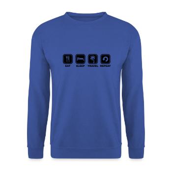 Mangez sommeil voyage répéter - Sweat-shirt Unisexe - bleu royal - Devant - Alina (178cm) & Michal (187cm)