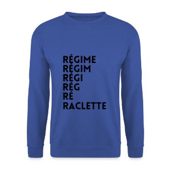 régime raclette humour - Sweat-shirt Unisexe - bleu royal - Devant - Alina (178cm) & Michal (187cm)