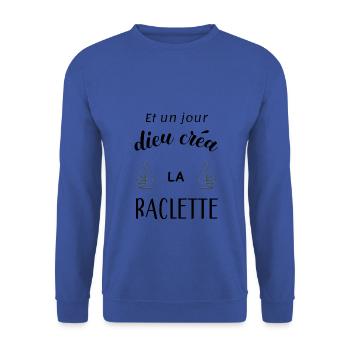 Raclette humour - Sweat-shirt Unisexe - bleu royal - Devant - Alina (178cm) & Michal (187cm)