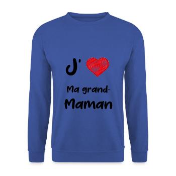 J aime ma grand maman - Sweat-shirt Unisexe - bleu royal - Devant - Alina (178cm) & Michal (187cm)