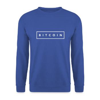 Bitcoin carré blanc - Sweat-shirt Unisexe - bleu royal - Devant - Alina (178cm) & Michal (187cm)