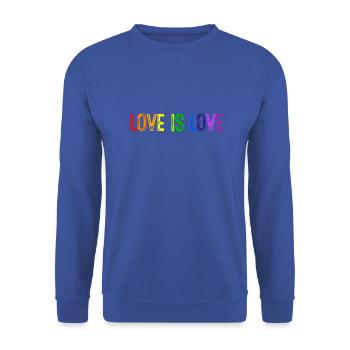 Love is Love Rainbow colors - Unisex Sweatshirt - royal blue - Front - Alina (178cm) & Michal (187cm)