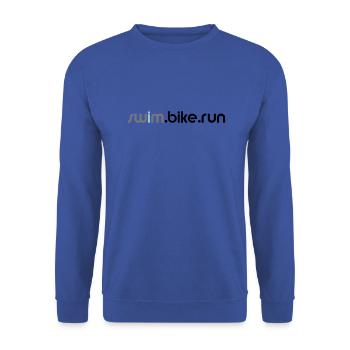 swim.bike.run triathlon triathlete cadeau sport - Sweat-shirt Unisexe - bleu royal - Devant - Alina (178cm) & Michal (187cm)
