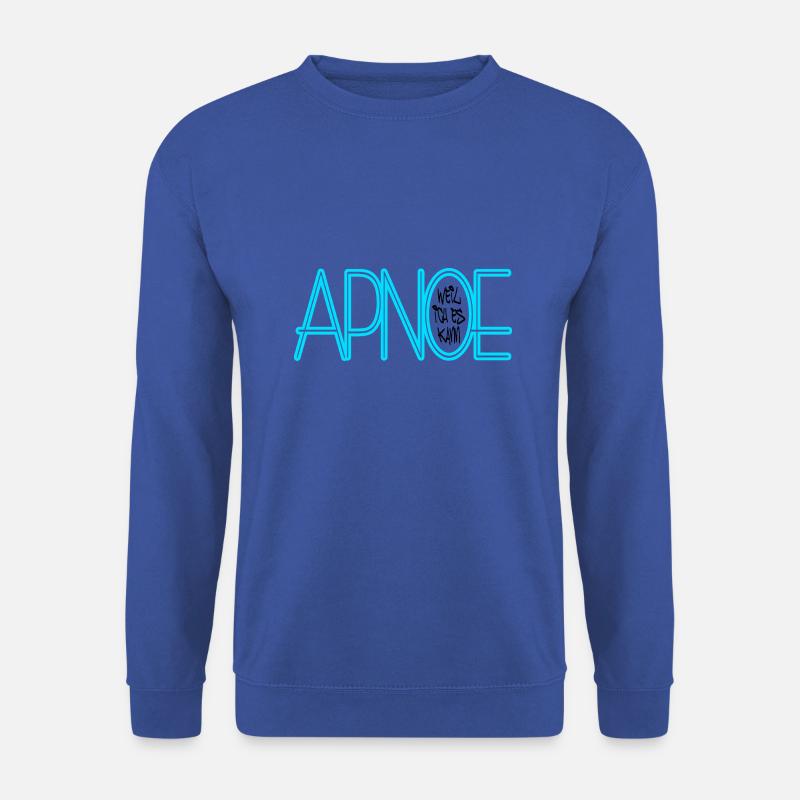 apnoe weil ich es kann schwarz - Unisex Pullover - Royalblau