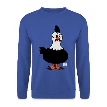 Huhn - Hühnchen - Unisex Pullover - Royalblau - Vorne - Alina (178cm) & Michal (187cm)