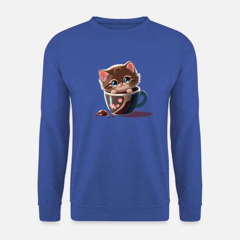 cup cat - Unisex Pullover - Royalblau