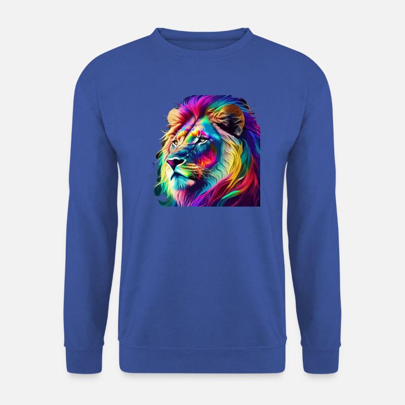 lion portrait - Unisex Pullover - Royalblau