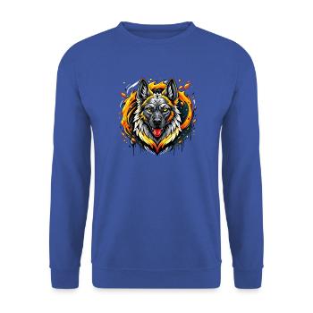 Schäferhund - Unisex Pullover - Royalblau - Vorne - Alina (178cm) & Michal (187cm)