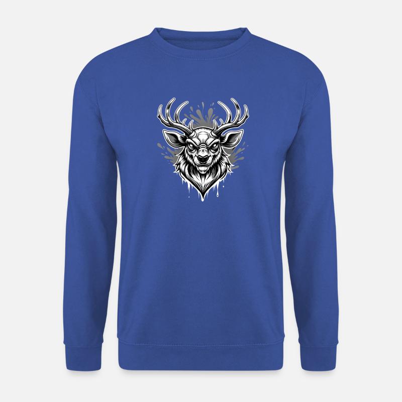 deer head black and white - Unisex Pullover - Royalblau