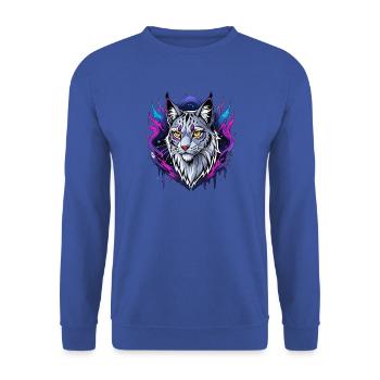 lynx - Unisex Pullover - Royalblau - Vorne - Alina (178cm) & Michal (187cm)